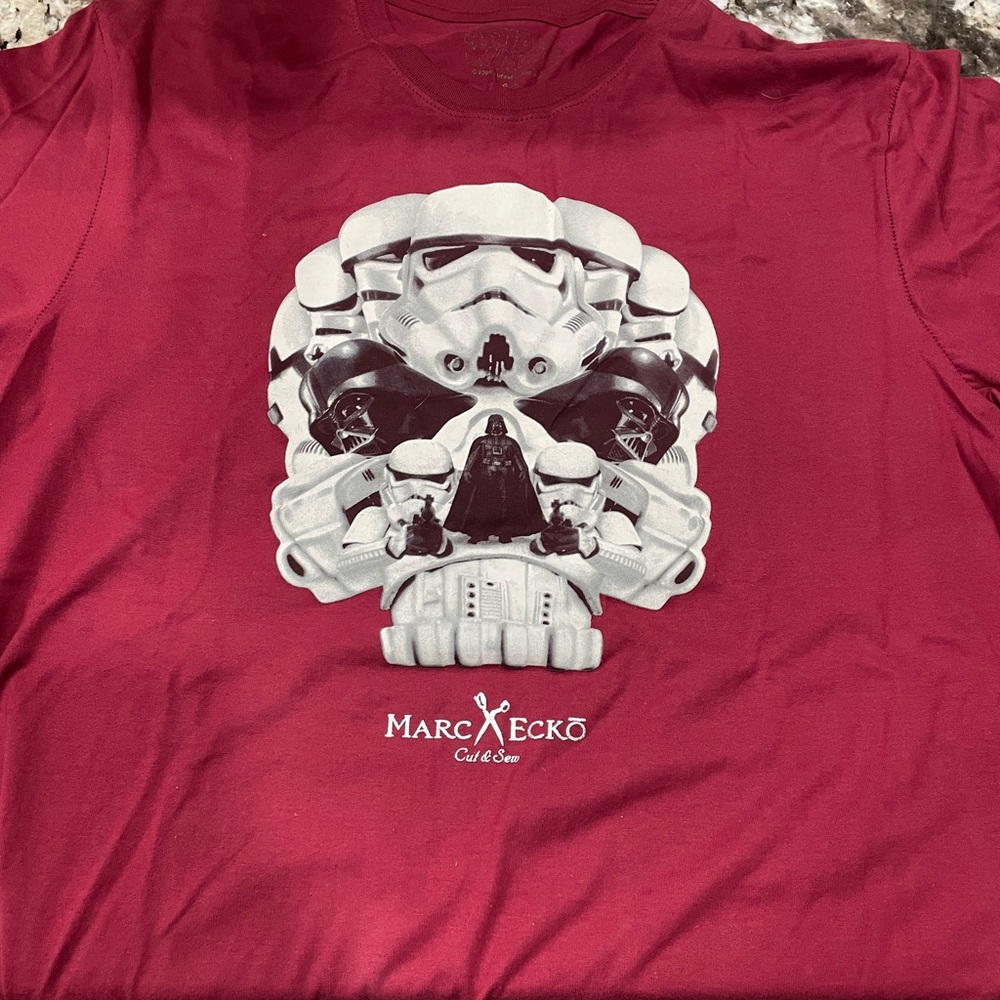 New with tags Marc Echo Cut and Sew Stormtroopers T-shirt in Maddog Red
